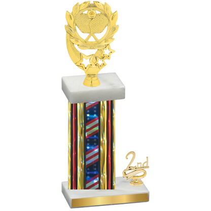 Accented Single Flag USA Second Place Pickleball Trophy