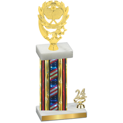 Accented Single Flag USA Year Pickleball Trophy