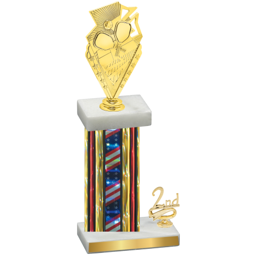 Accented Single Flag USA Second Place Pickleball Trophy