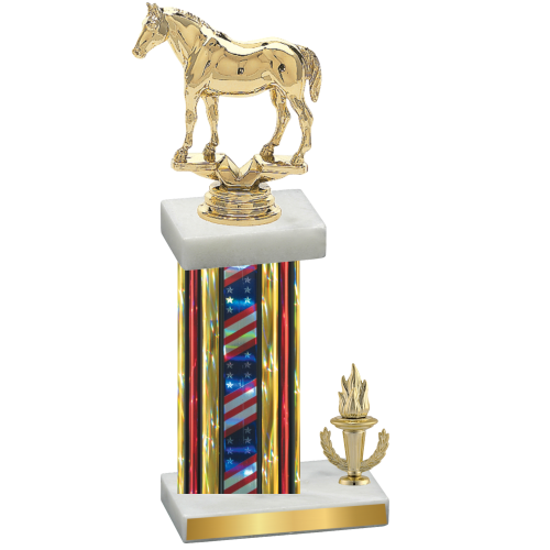 Accented Single Flag USA Victory Horses Trophy