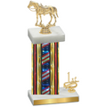 Accented Single Flag USA First Place Horses Trophy