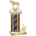 Accented Single Flag USA Second Place Horses Trophy