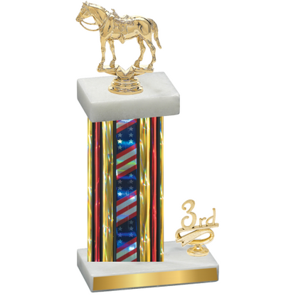 Accented Single Flag USA Third Place Horses Trophy