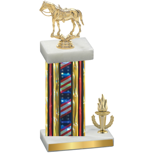 Accented Single Flag USA Victory Horses Trophy