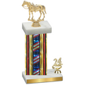 Accented Single Flag USA Year Horses Trophy