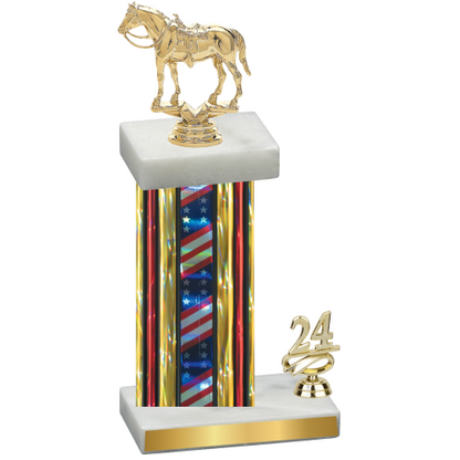 Accented Single Flag USA Year Horses Trophy