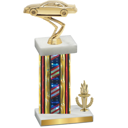 Accented Single Flag USA Victory Cars Trophy