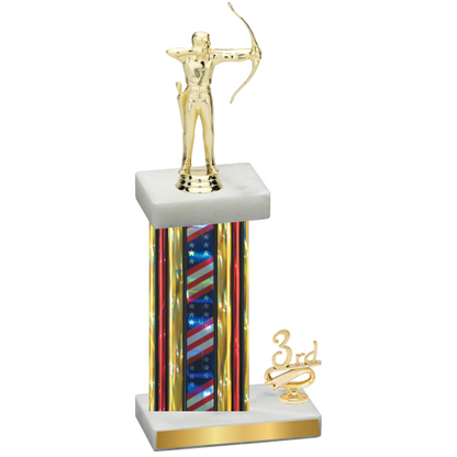 Accented Single Flag USA Third Place Archery Trophy