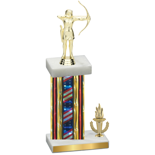 Accented Single Flag USA Victory Archery Trophy