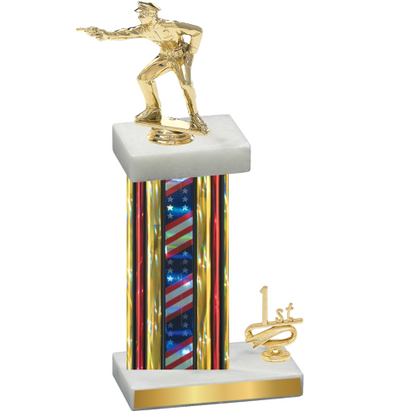 Accented Single Flag USA First Place Shooter Trophy