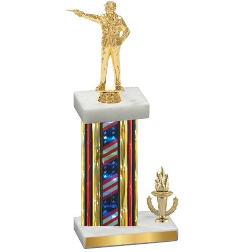 Accented Single Flag USA Victory Shooter Trophy