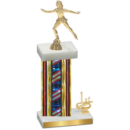 Accented Single Flag USA First Place Skater Trophy