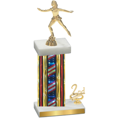 Accented Single Flag USA Second Place Skater Trophy