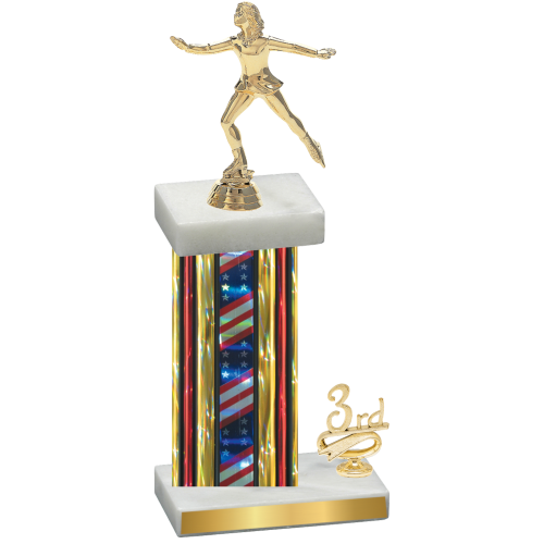 Accented Single Flag USA Third Place Skater Trophy