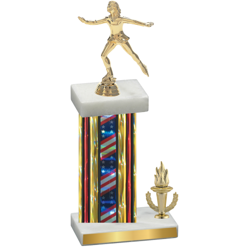 Accented Single Flag USA Victory Skater Trophy