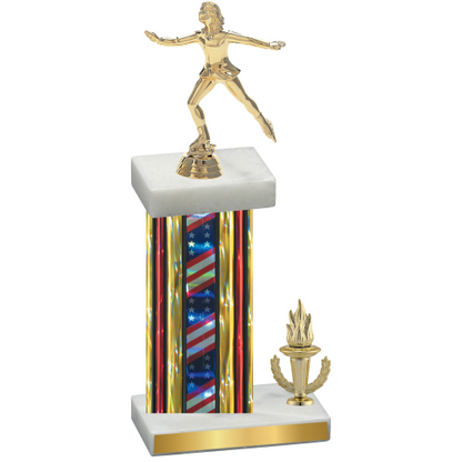 Accented Single Flag USA Victory Skater Trophy