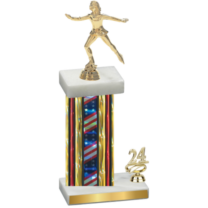 Accented Single Flag USA Year Skater Trophy