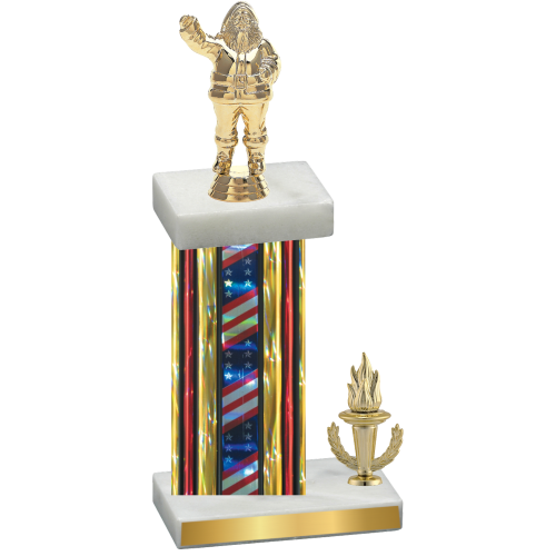 Accented Single Flag USA Victory Holiday Trophy