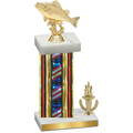 Accented Single Flag USA Victory Fishing Trophy
