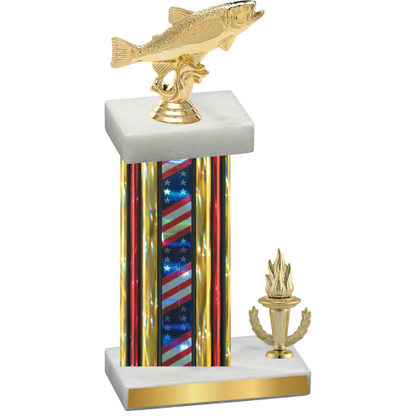 Accented Single Flag USA Victory Fishing Trophy