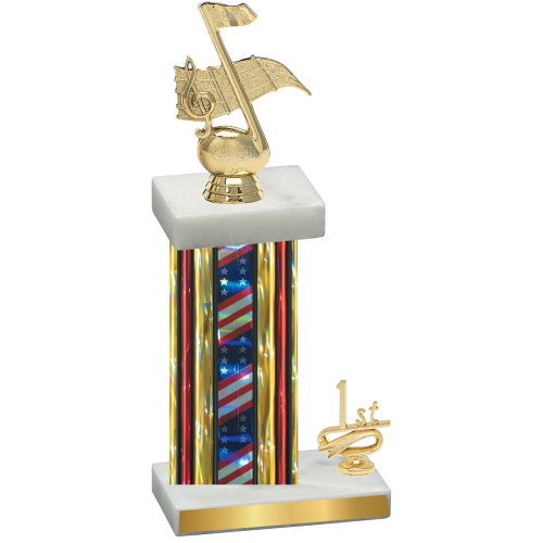 Accented Single Flag USA First Place Music Trophy