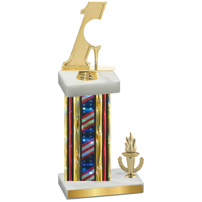 Accented Single Flag USA Victory Golf Trophy