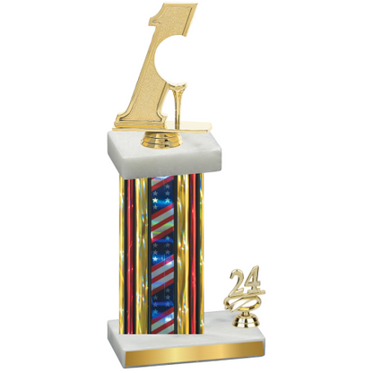 Accented Single Flag USA Year Golf Trophy