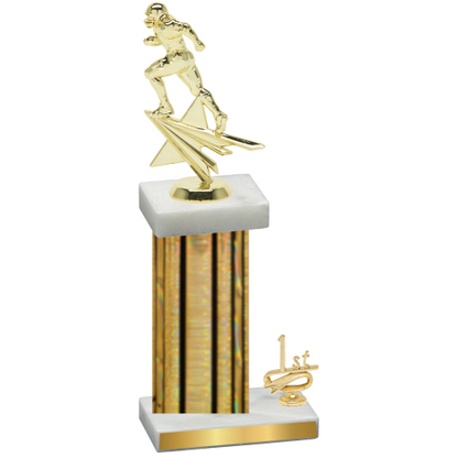 Accented Single Gold Glacier First Place Football Trophy