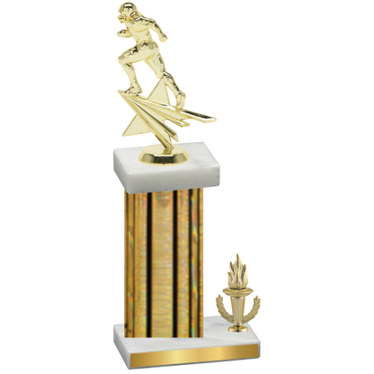 Accented Single Gold Glacier Victory Football Trophy