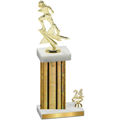 Accented Single Gold Glacier Year Football Trophy