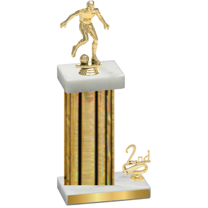 Accented Single Gold Glacier Second Place Soccer Trophy