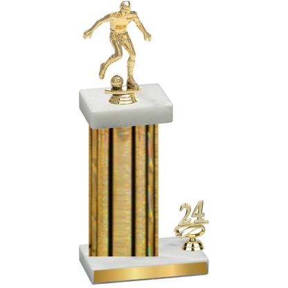 Accented Single Gold Glacier Year Soccer Trophy