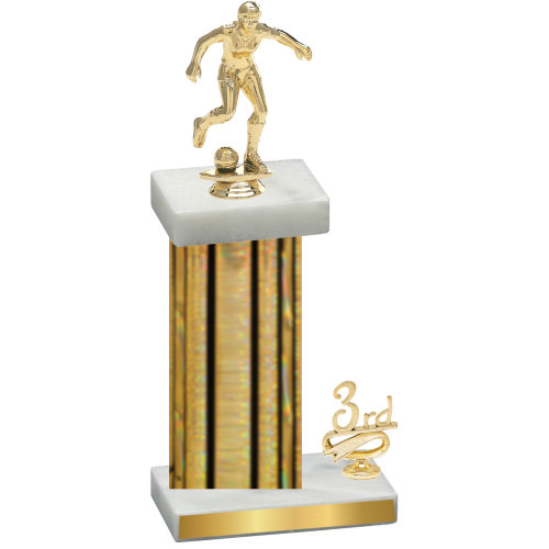 Accented Single Gold Glacier Third Place Soccer Trophy