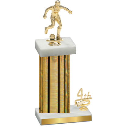 Accented Single Gold Glacier Fourth Place Soccer Trophy