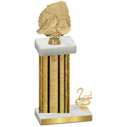 Accented Single Gold Glacier Second Place Soccer Trophy