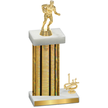 Accented Single Gold Glacier First Place Rugby Trophy