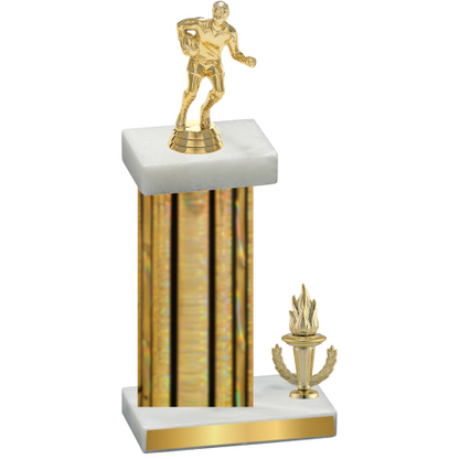 Accented Single Gold Glacier Victory Rugby Trophy