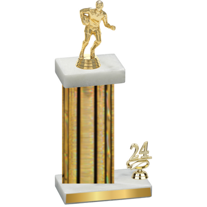 Accented Single Gold Glacier Year Rugby Trophy