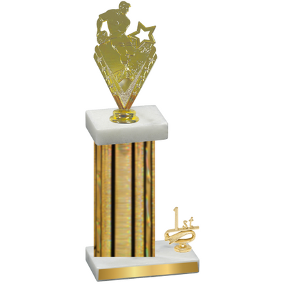 Accented Single Gold Glacier First Place Rugby Trophy