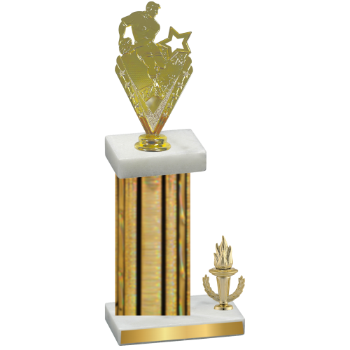 Accented Single Gold Glacier Victory Rugby Trophy