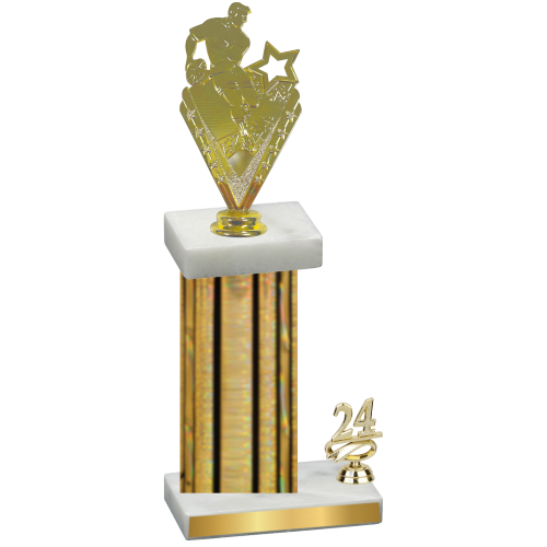 Accented Single Gold Glacier Year Rugby Trophy