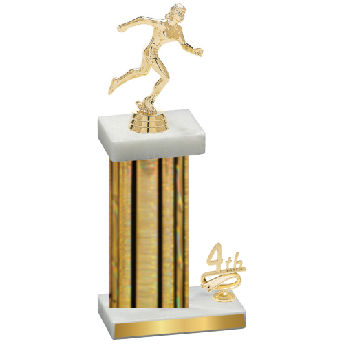 Accented Single Gold Glacier Fourth Place Running Trophy