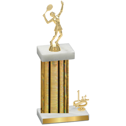 Accented Single Gold Glacier First Place Tennis Trophy