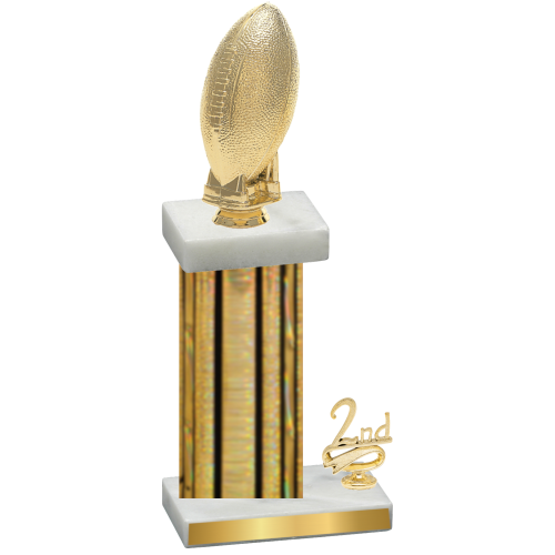 Accented Single Gold Glacier Second Place Football Trophy