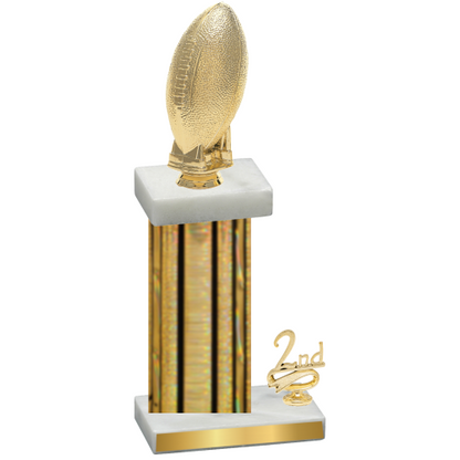 Accented Single Gold Glacier Second Place Football Trophy