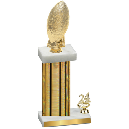 Accented Single Gold Glacier Year Football Trophy