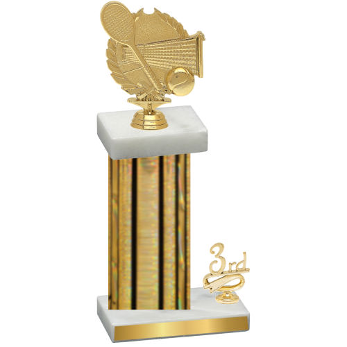 Accented Single Gold Glacier Third Place Tennis Trophy