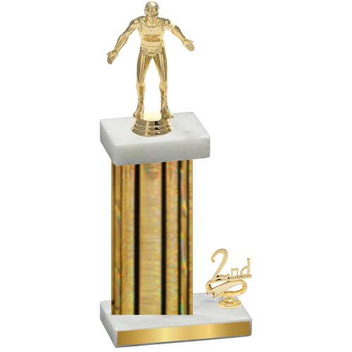Accented Single Gold Glacier Second Place Wrestling Trophy