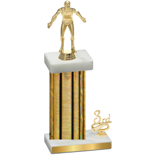 Accented Single Gold Glacier Third Place Wrestling Trophy