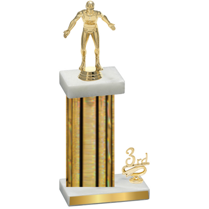 Accented Single Gold Glacier Third Place Wrestling Trophy